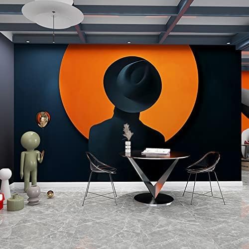 XLMING Orange Licht Luxus Abstrakt Küche Esszimmer Arbeitszimmer Wohnzimmer TV Hintergrund Wand 3D Tapete-250cm×170cm