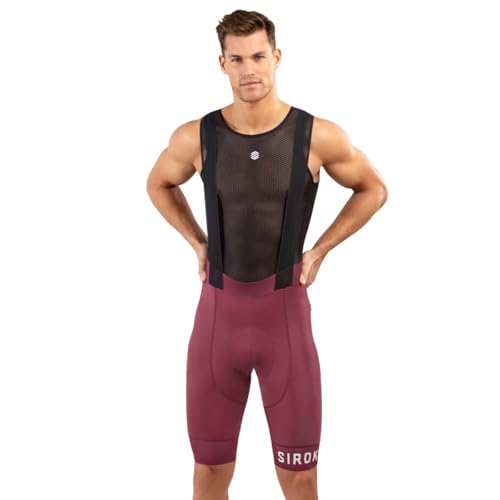 SIROKO - Radsport Trägerhose BX Bionaz - M - Bordeauxrot/Schwarz