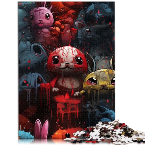 Puzzles für Kunstkaninchen, Puzzles für Erwachsene, 1000-teiliges Holzpuzzle, Spielzeug-Puzzles, Lernspiele, Stressabbau-Puzzles, 1000 Teile (50 x 75 cm)