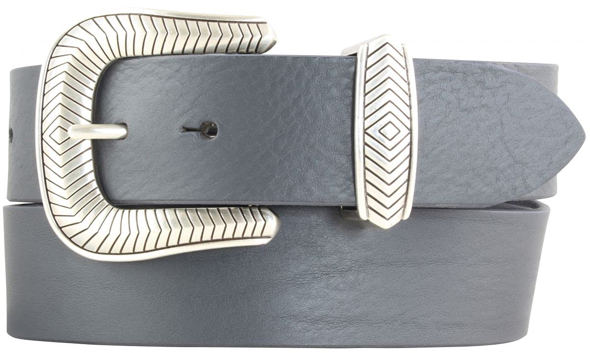 BELTINGER Designer-Gürtel aus Vollrindleder mit Metall-Schlaufe 4 cm | Jeans-Gürtel für Damen Herren 40mm | Dunkelgrau 90cm