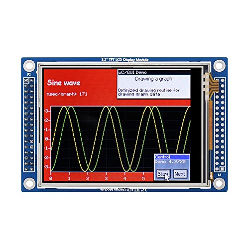 Eysaure 1 Stück Anzeigemodul TFT-LCD-Anzeigemodul 3,2-Anzeigemodul 320 X 240 Pixel ILI9341 8080 Parallel + SPI 3,3 V LCD 65K Farbwiderstand Touchscreen