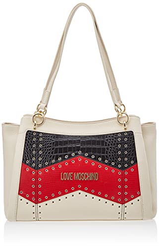 Love Moschino, Umhängetasche für Damen, Kollektion Herbst Winter 2021, Weiß, U