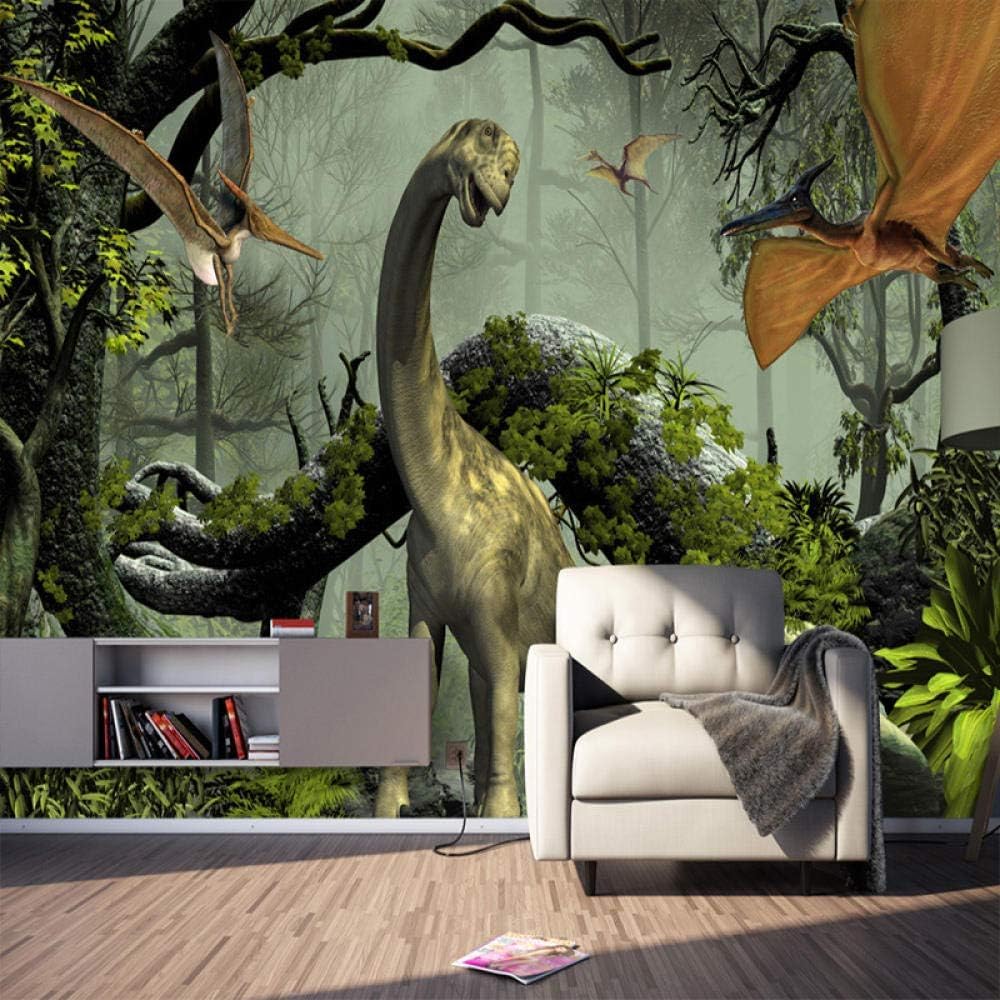 Diorama Dinosaurier Primitive Waldland 3D Tapete Poster Restaurant Schlafzimmer Wohnzimmer Sofa TV Dekorative Wand-300cm×210cm