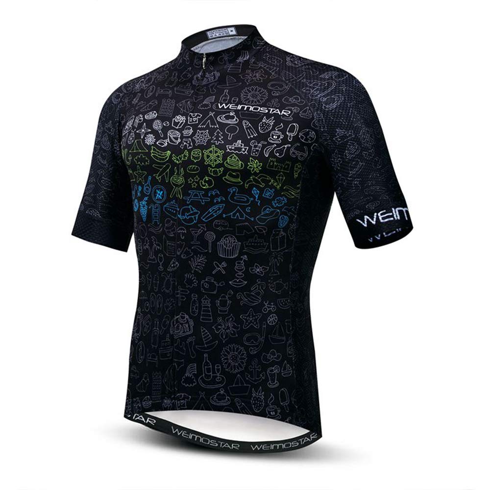 Fahrradtrikot für Herren, kurzärmelig, MTB-Shirts, Rennradbekleidung, Cd6109, L Brust 96/102 cm