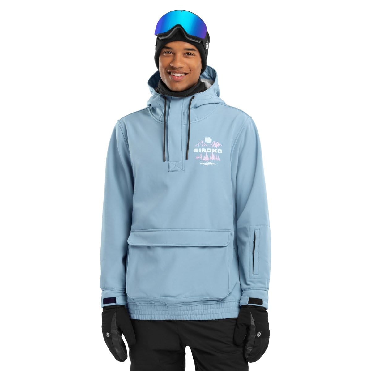 SIROKO - Snowboardjacke mit Kängurutasche W3 Prags - XXL - Blau