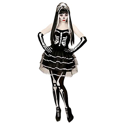 Widmann - Kostüm Skelett, Kleid und Handschuhe, Halloween, Karneval, Mottoparty