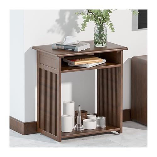 FUHAI-666 Kehrmaschine Organizer Wohnzimmer Sofa Seite Kehrmaschine Roboter Regal Wasser Dispenser Rack Luftreiniger Lagerung Schrank Fisch Tank Regal(Walnut,L)