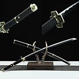 105cm Scharfes Samurai-Schwert,1045 Stahl Handgefertigtes Katana mit Massivholzscheide,echtes Messer für Kendo Iaido Cosplay Dekor Display sammeln