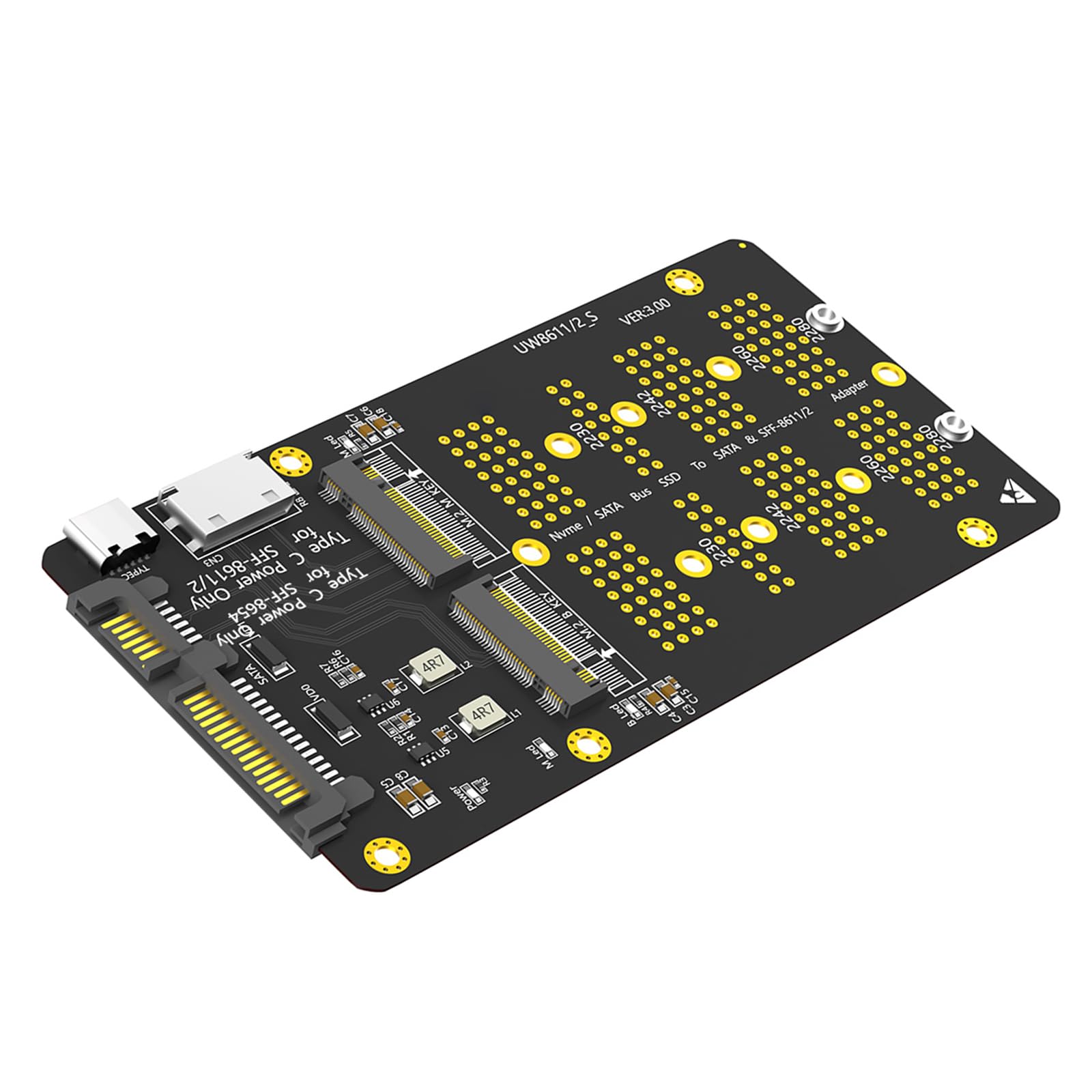 YYSQL SATA3 BKey auf SATA3 und MKey auf SFF8611 Port Adapter für 2230 2242 2260 2280