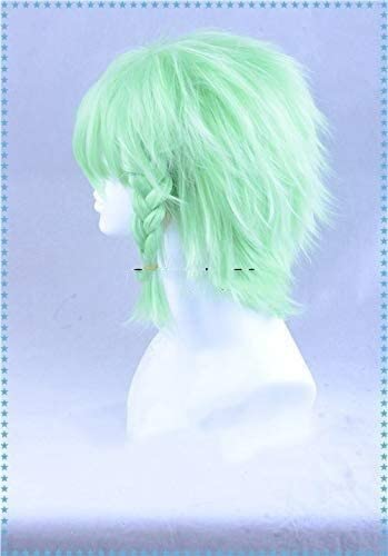 LINLINCD-Wig Anime Cosplay Macross Delta Reina Prowler Grün Kurz Cosplay Haargeflecht Halloween Rollenspiel Haar