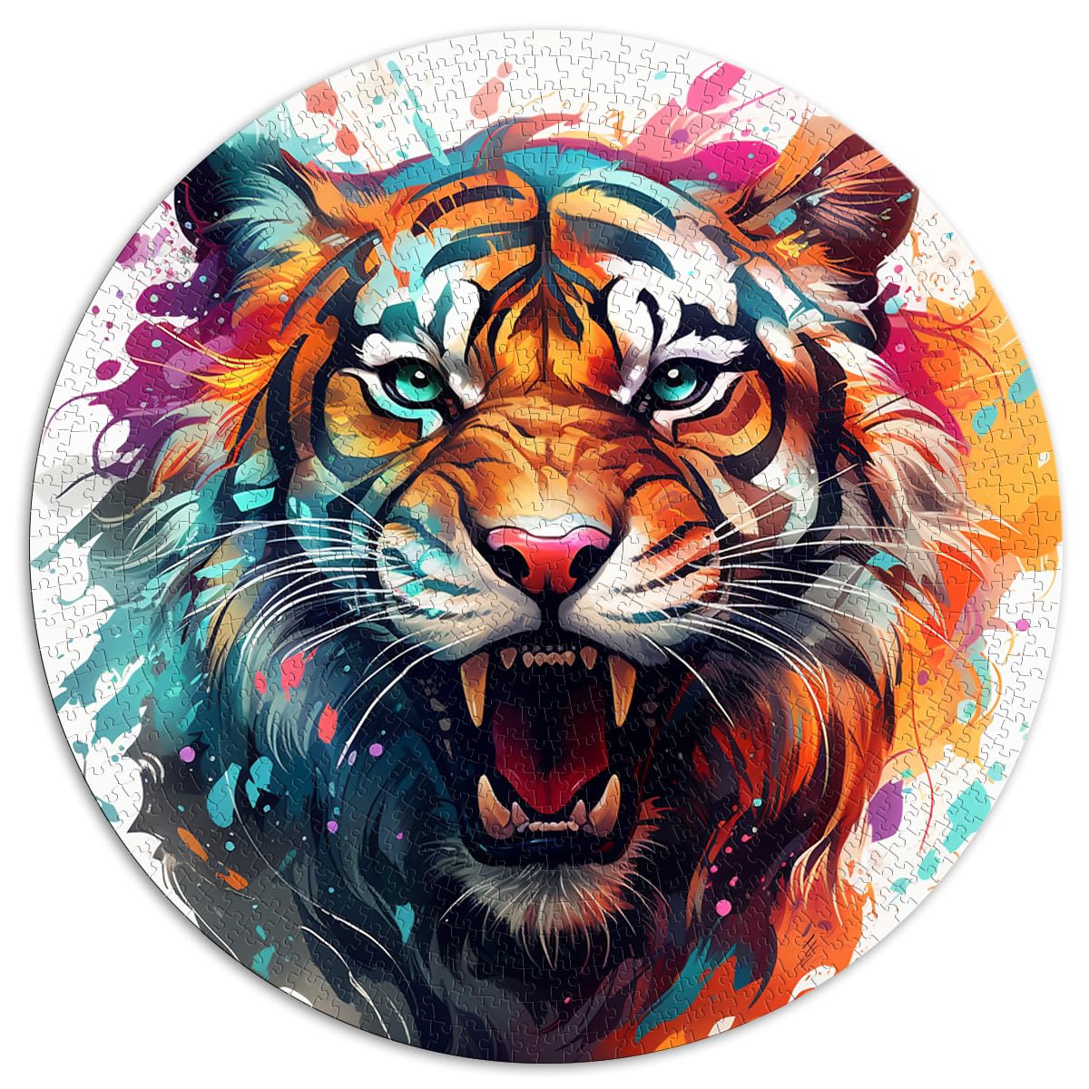 Puzzle zum Verschenken, Wilder Tiger, Puzzle für Erwachsene, 1000 Teile, 67,5 x 67,5 cm, pädagogisches Puzzle zum Stressabbau, Spielzeug, Puzzle für Erwachsene und Familien