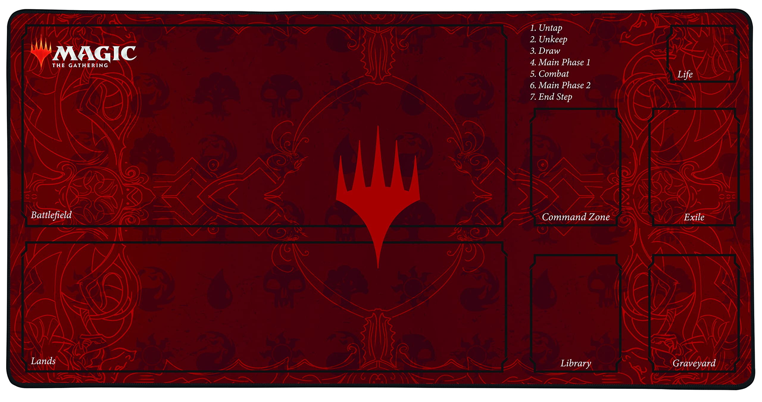 Konix Magic The Gathering Gaming-Mauspad XL 70 x 35 cm - rutschfeste Basis - Spielbrett - Motiv - Rot