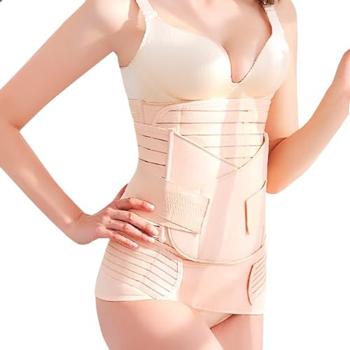 QUINZI 3-in-1Bauchgurt nach Geburt Postpartum Gürtel C-Sektion Postpartum Recovery Bauchgurt nach Geburt ShapewearPostpartum Abdominal Support Recovery Belt/Waistband/Pelvic Girdle(Beige, XL)