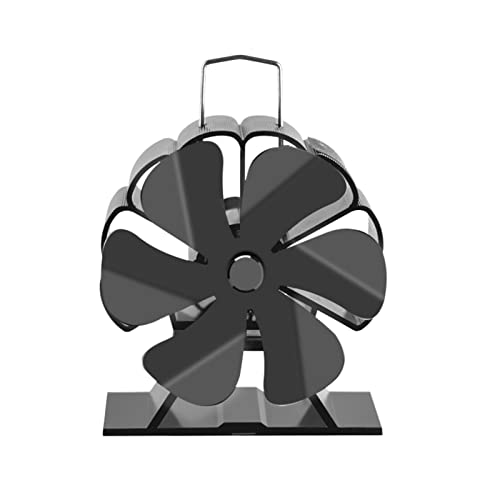 TWEW Ofenventilator aus Aluminiumlegierung mit 6 Flügeln, effizient, wärmebetrieben, für Ofenventilator, leise Wärmeverteilung