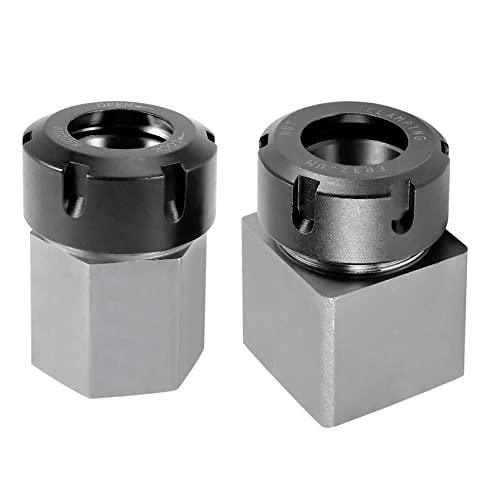 ER32 Collet Chucks Block Set mit 2 quadratischen und sechseckigen Halterungen für Graviermaschine Drehmaschine