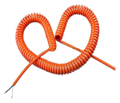 Spiral-Teleskopkabel, 1 STÜCK Oranger Draht 2-adrig 20AWG Stretch 1/2/3/4/5 Meter dehnbarer Draht Schrumpfkabel (Größe: Stretch 5 Meter, Farbe: 2Core 20AWG) (Farbe: 2core 20awg, Größe: STR (Color : 2