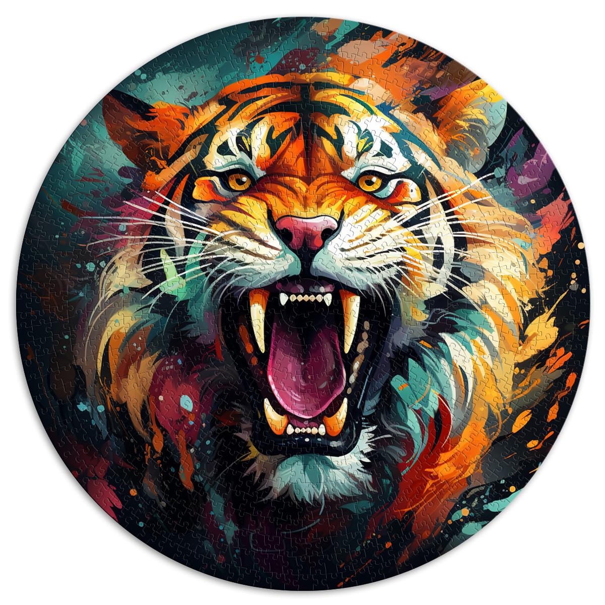 Puzzlespiel Wilder Tiger 1000-teiliges Puzzle 67,5 x 67,5 cm Lernspiele Spielzeug Puzzles Lernspiele Stressabbau-Puzzles