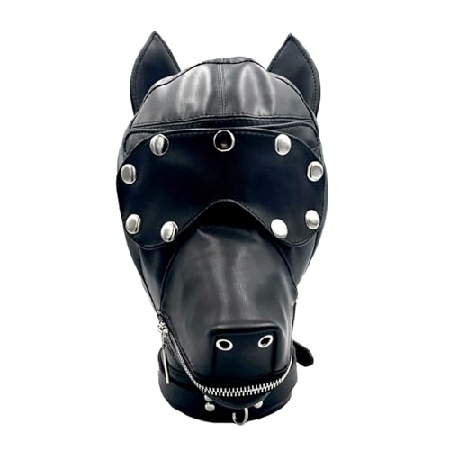 Halloween-Maske, Hunde-Kopfschmuck mit Augenabdeckung für Männer und Frauen, Halloween-Hundemaske, verstellbarer Kordelzug, Schnalle, Gürtel, Hundemaske, Maskerade, Maske für Männer, Hundemaske, für