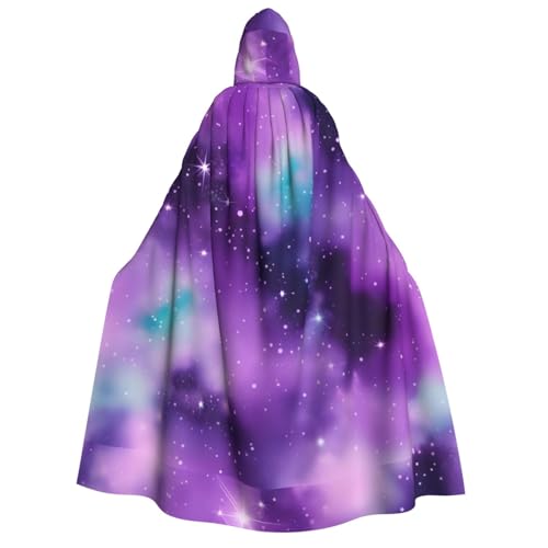 WURTON Kapuzenumhang mit magischem Galaxie-Himmel-Aufdruck, für Damen und Herren, Halloween, Karneval, Cosplay, Mottopartys, Dekoration