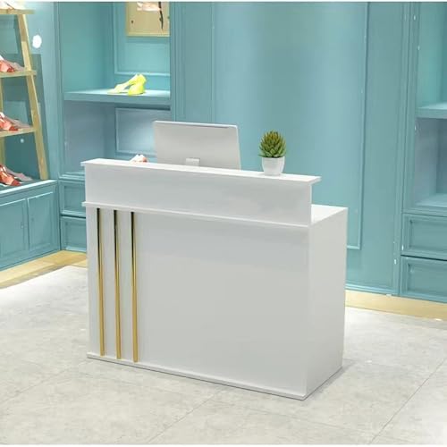 Rezeptionstresen Für Kasse Und Einzelhandel,rezeption Theke， Rezeptionstresen Mit Großem Stauraum, Für Kasse, Lobby, Kleines Büro, Empfangsbereich (weiß, 120L X 47B X 100H) cm(White,120cm*47cm*100cm)