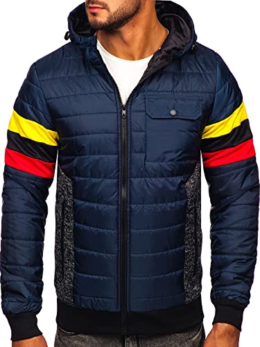 BOLF Herren Übergangsjacke Steppjacke Daunen-Optik Casual Elegant Leichte Frühlings Jacket Moderne Männer Jacke M10021 Dunkelblau XXL [4D4]