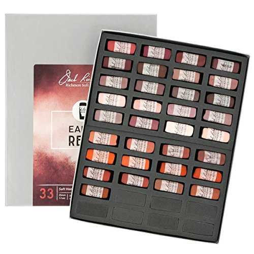 Jack Richeson Hand gerollt Weiche Pastellkreiden Farbe Earth Reds, 33-teiliges Set