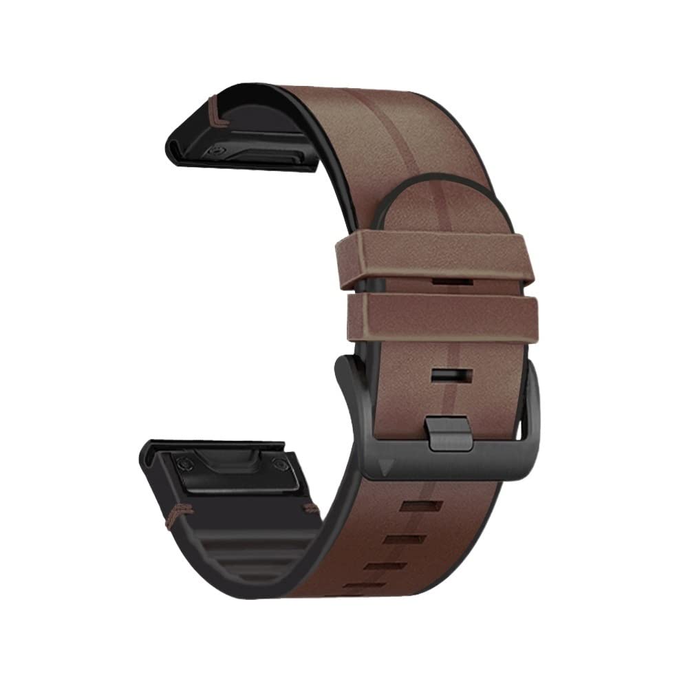 NEYENS 26 x 22 mm Uhrenarmband für Garmin Fenix 7X 6X 5X Plus 3HR Silikon-Leder-Schnellverschluss-Armband für Fenix 6 7 5 935 Watch, 22 mm, Achat