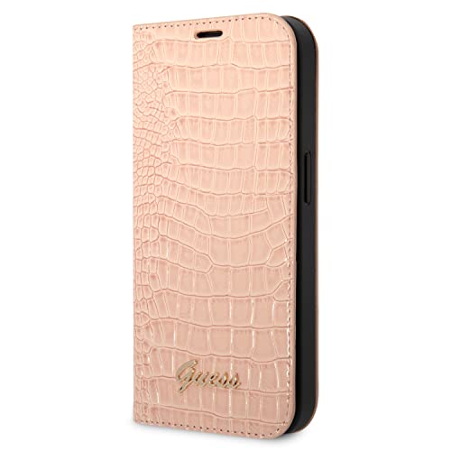 Guess PU Bookcase kompatibel mit iPhone 14 Pro Max hülle - Rosa Croco