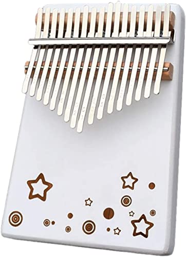 Kalimba Thumb Qin, Daumenklavier, Kalimba-Daumenklavier mit 17 Tasten, Marimba-Fingerklavierinstrument, mit Stimmhammer, Lernanleitung, Klavier, bestes Geburtstagsgeschenk, (White Dream Serie) Weiß A