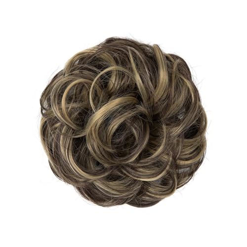 Haarteile Haarknoten Unordentlicher synthetischer Haarknoten for den täglichen Gebrauch, Chignon-Scrunchies, gefälschtes Haarband, Zopf, elastisches Haarteil, Schwanz for Frauen H9 Brötchen Haare(6AH1