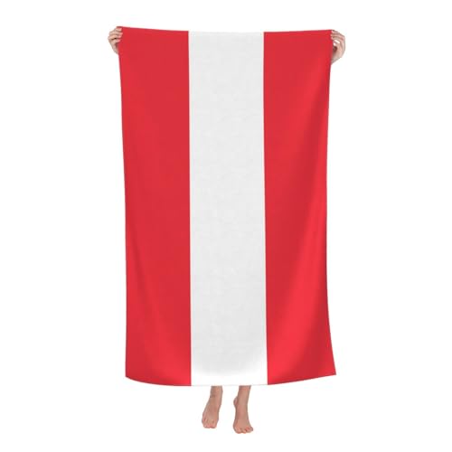 WURTON Strandtuch mit Österreichischer Flagge, Pool-Handtücher für wichtige Geschenke, Badetücher für Hochzeit für Erwachsene, Kinder