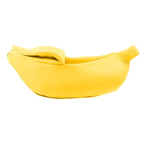 Bananenhöhle Bettzelt für den Innenbereich, klein bis groß, waschbar, weiches Kissen, lustige Bananentasche, Bananenbetten für Indoor-Katzen