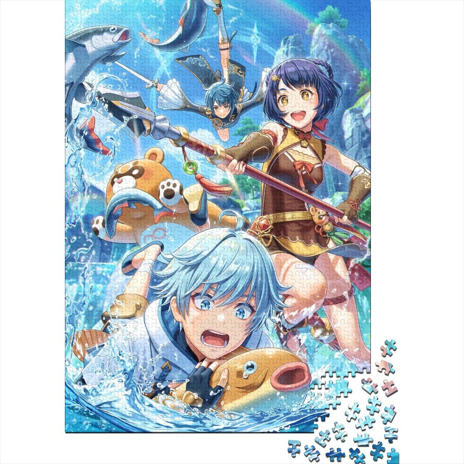 Genshin Impact Chongyun Puzzles für Erwachsene und Teenager, Kunst-Puzzles für Erwachsene, 1000 Teile, Holzpuzzles für Erwachsene und Teenager (Größe: 75x50cm)