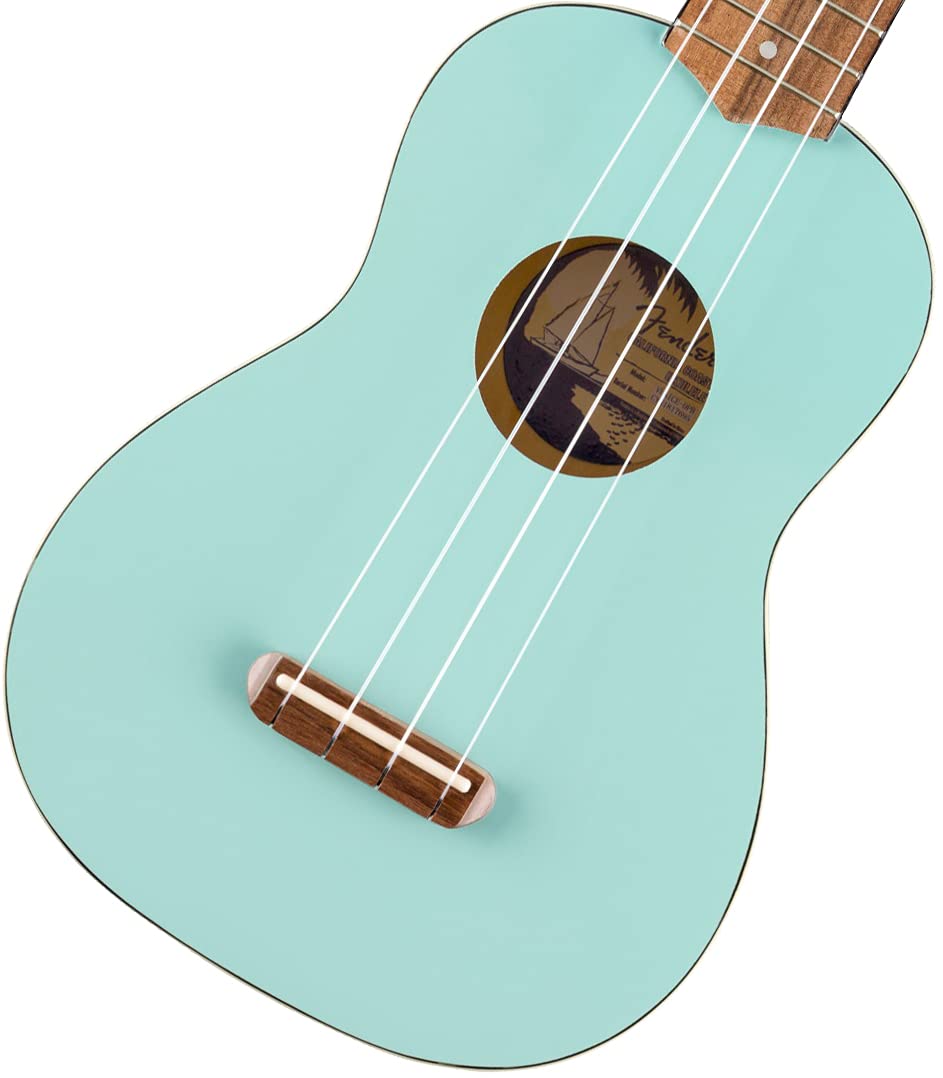 Fender Venice Sopran-Ukulele, Walnuss-Griffbrett, Daphne Blue