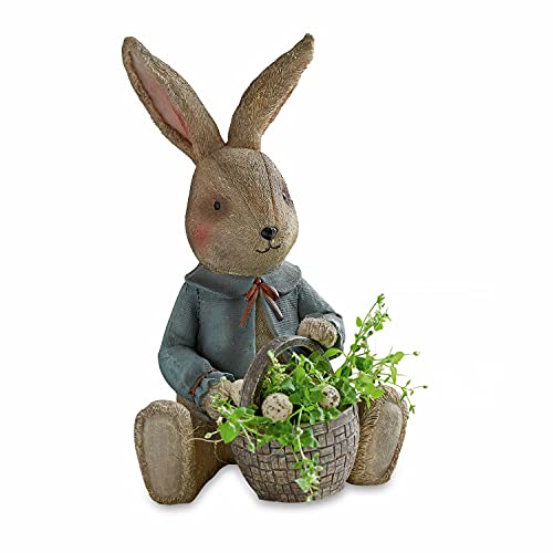 Loberon Hase Auvergne, Ostern, Osterdeko, Polyresin, H/B/T ca. 25/17/15 cm, braun, braun