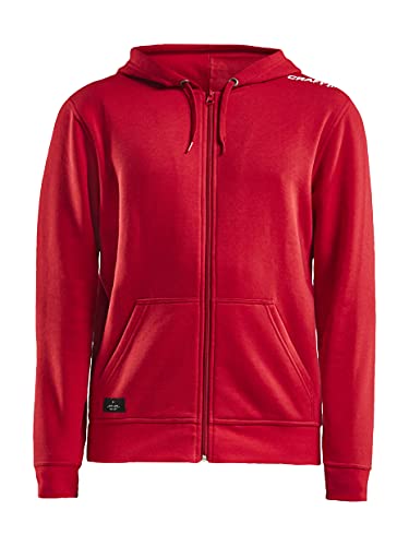 Craft Community Hoodie mit Zipper für Herren | Größe M | Rot | Hoodie mit Reißverschluss | Sweatjacke Herren mit Kapuze | Kapuzenpullover | Sweatshirt | Mikrofaser-Baumwolle-Mix