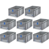 SuperSparSet 10x Eurobox NextGen Insight Cover | HxBxT 17x30x40 | 16 Liter | Niedrig/Blau | Eurobehälter, Transportbox, Transportbehälter, Stapelbehälter