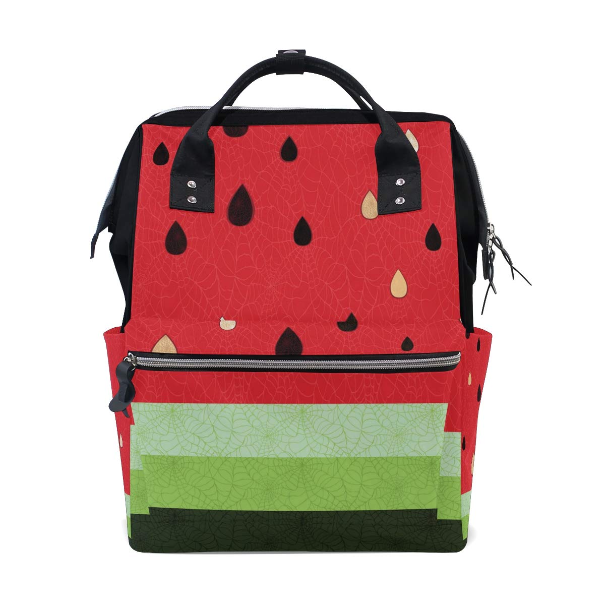 WowPrint Wickeltasche mit Wassermelonen-Muster, große Kapazität, Organizer, multifunktionaler Reiserucksack für Baby-Pflege