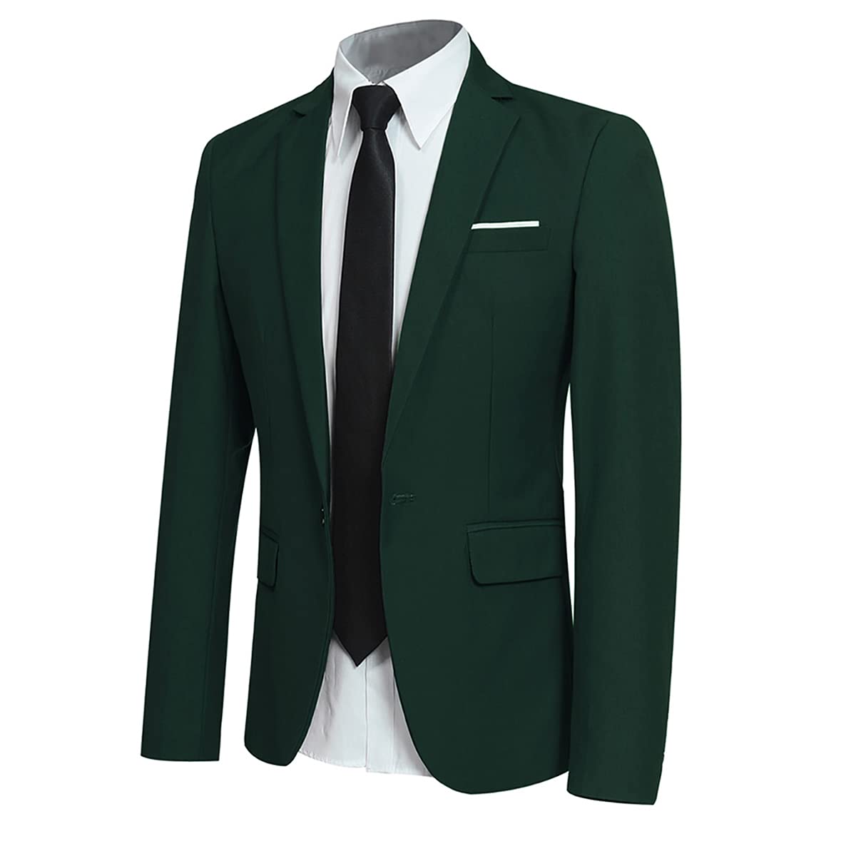 Allthemen Sakko Herren Slim Fit Sportlich Anzugjacke Herren Blazer für Business Hochzeit Freizeit Grün M