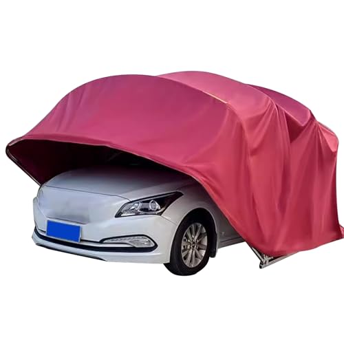 Auto Vorzelt Camping, Parkschuppen, Automarkise for den Außenbereich zu Hause, Sonnenschutz, einfache Garage, Markise(Red)