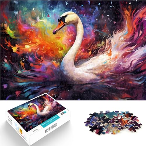 Puzzle-Geschenk, Farbe Schwan, 500 Teile, für Erwachsene, schwieriges Puzzle, Holzpuzzle mit vollständig ineinander greifenden und zufällig geformten Teilen, 500 Stück (38 x 52 cm)