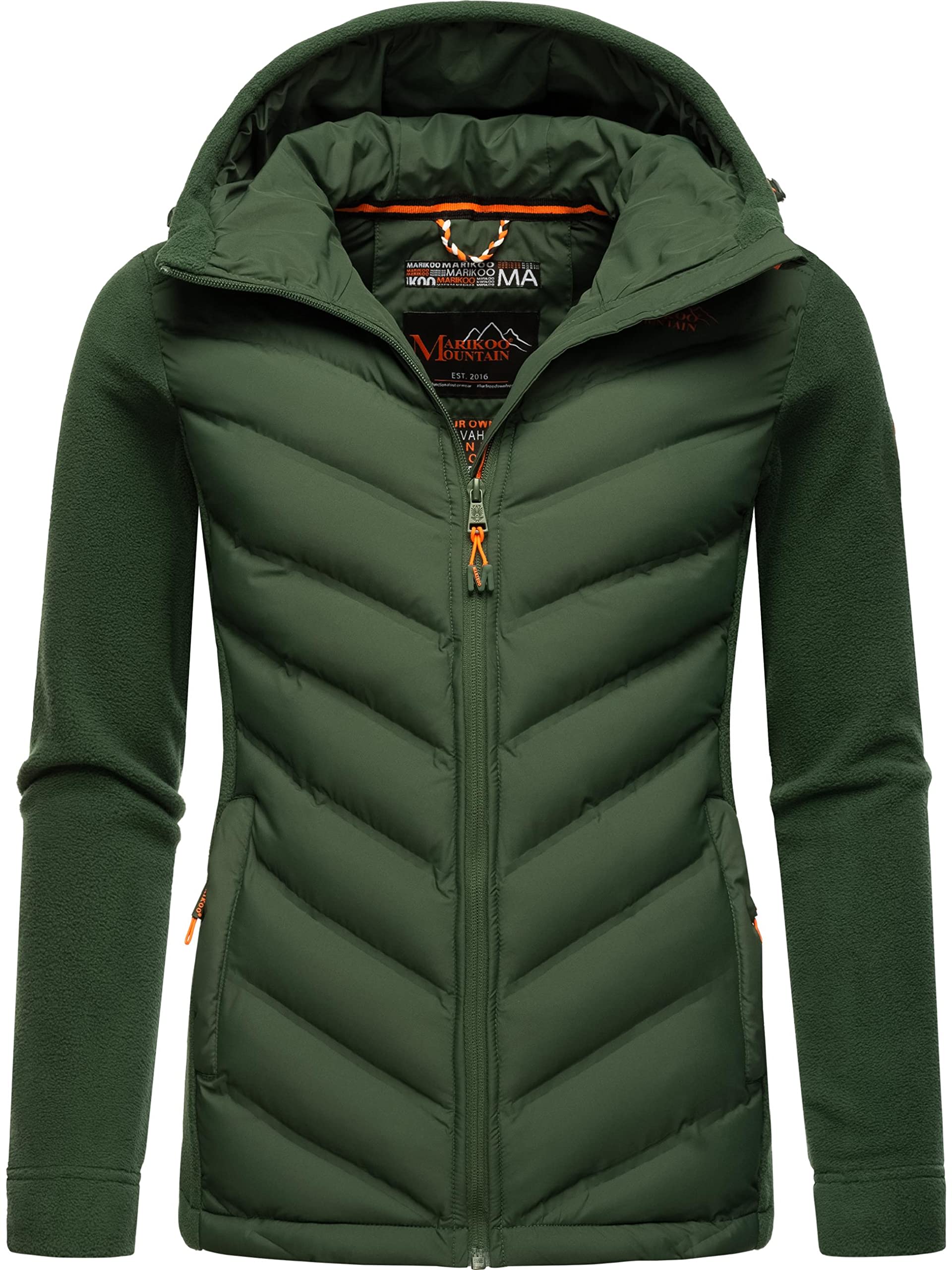 MARIKOO Damen leichte Übergangsjacke Steppjacke Mount Haruna Dark Green Gr. M