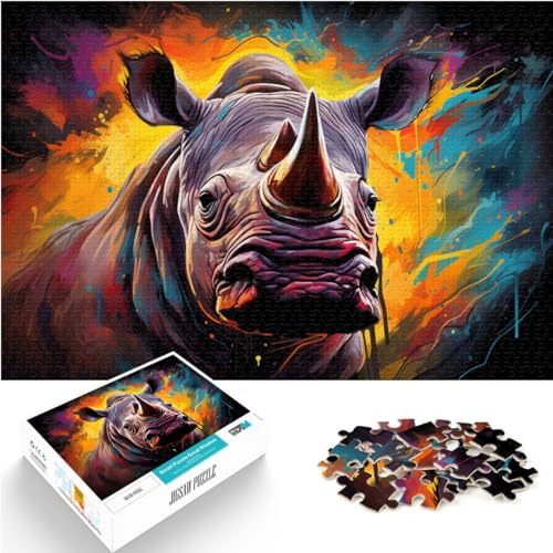 Puzzles Rhino 1000-teiliges Puzzle für Erwachsene, Holzpuzzle, Spaß bei Aktivitäten zu Hause, Geburtstagsgeschenk, Reisegeschenke, 1000 Teile (50 x 75 cm)