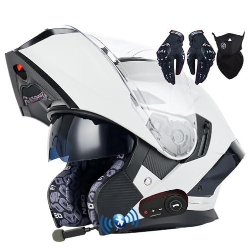 Motorradhelm Klapphelm mit Bluetooth ECE Zertifiziert Modularer Helm Integralhelm Doppelvisier Mopedhelm Racing Helm für Erwachsene Männer Frauen Roller Helm Sturzhelm Damen Herren