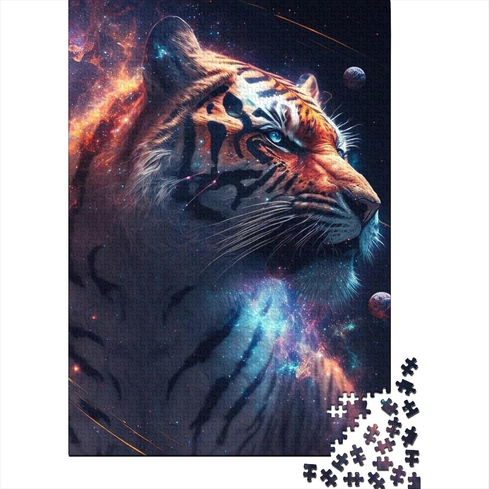 Puzzle 1000 Teile für Erwachsene, Fantasy-Tiger-Puzzle für Erwachsene und Teenager, Puzzle für Erwachsene, Lernspiel, Herausforderungsspielzeug, 75 x 50 cm