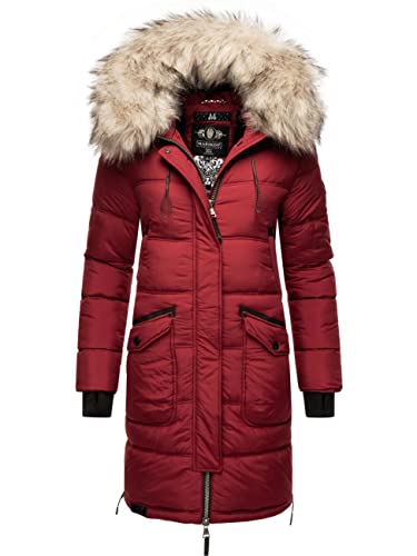 MARIKOO Damen Warmer Winter Steppmantel Chaskaa Blood Red Gr. L