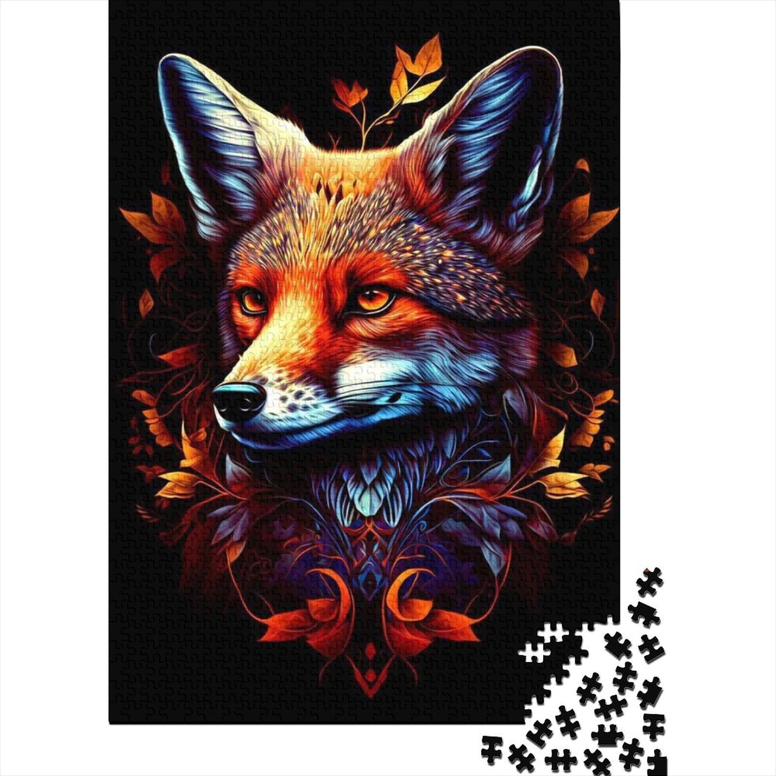 Tierfuchs-Puzzles für Erwachsene und Teenager. Schwierige, anspruchsvolle Puzzles mit 1000 Teilen eignen ganze Familie und die (Größe: 75 x 50 cm)