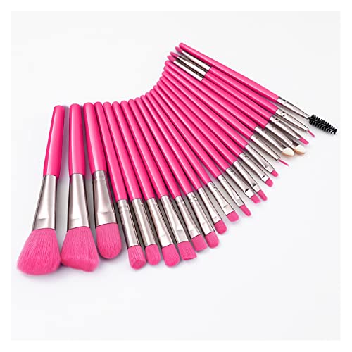 Aqxyxsw 22 STÜCKE Fluoreszierende Make-up-Pinsel-Sets Rougepinsel Loser Puderpinsel Lidschattenpinsel Lippenpinsel Wimpernpinsel Make-up-Tools lingli(Color:rot)