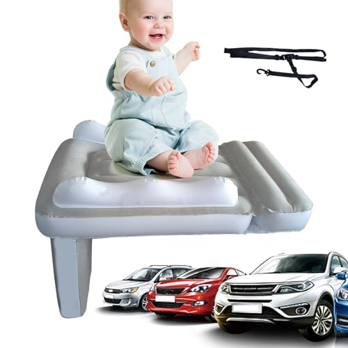 Jlobnyiun Aufblasbares Reisebett für Kleinkinder – Baby-Luftmatratze, Flugzeug-Sitzverlängerung, Baby-Flugzeug-Sitzverlängerung für Kinder mit hohen Seiten für Flugzeugsitze