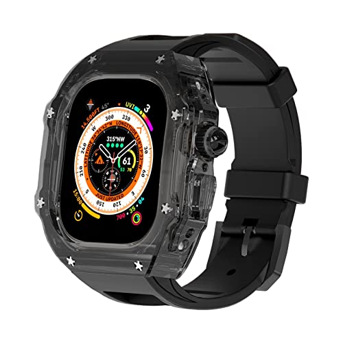 TONECY Urban Sport MOD Kit für Apple Watch Ultra 49 mm Serie 8 7 6 5 4 SE, Armband, Armband, leicht, robust, Schutzhülle, 44 mm, 45 mm, 49 mm (Farbe: D, Größe: Ultra 49 mm)